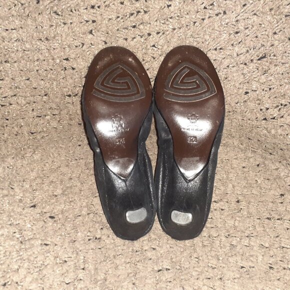 ATTILIO GIUSTI LEOMBRUNI-AGL-Black Metallic Sheen Nubuck-Buckle-Sz37.5-Near Mint - Picture 8 of 8